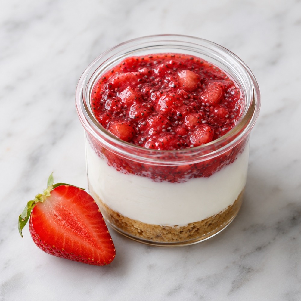 Pink hung-curd dessert